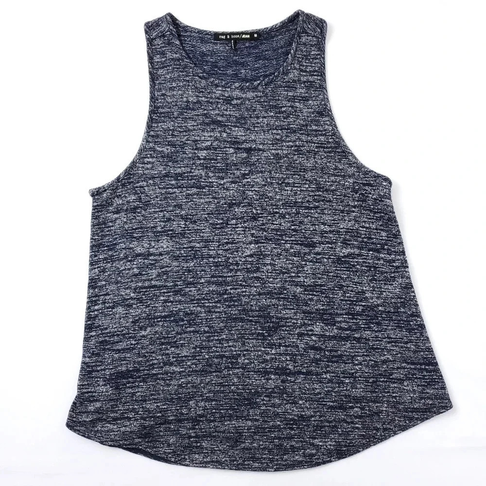 Rag & Bone heathered navy round hem Tank